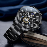 OLEVS 3640 Chronograph Watches for Men Waterproof Business Dress Analog Quartz Luxury Moon Phase Stainless Steel Roman Numeral Luminous Casual Mens Wrist Watches Reloj Para Hombre