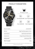 OLEVS 9970 Watches for men Business Dress Luxury Casual Analog Quartz Stainless Steel Waterproof Luminous Date Men Wrist Watches reloj para hombre Blue Dial