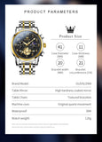 OLEVS Watches for Man 2900 Golden Black