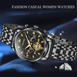 OLEVS 2897 Watches for Womens Business Luxury Casual Analog Quartz Diamond Stainless Steel Chronograph Waterproof Luminous ladies Watches Reloj Para Mujer Gold/White/Black/Blue