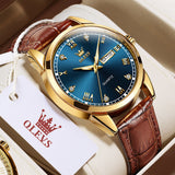 OLEVS Watches for Man 6896 Golden Blue