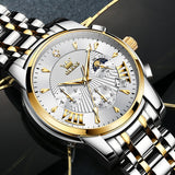 OLEVS Watches for Man 2892 Golden White