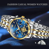 OLEVS 2897 Watches for Womens Business Luxury Casual Analog Quartz Diamond Stainless Steel Chronograph Waterproof Luminous ladies Watches Reloj Para Mujer Gold/White/Black/Blue