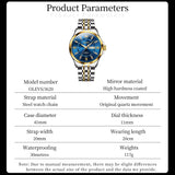 OLEVS 3620 Watches for Men Business Dress Analog Quartz Date Stainless Steel Easy Read Waterproof Luminous Luxury Casual Mens Wrist Watches Reloj Para Hombre Gold/Silver/Blue