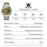 OLEVS Watches for Man 9947 Golden Black