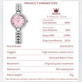 OLEVS 9971 Mermaid Full Diamond Quartz Women's Watch: Waterproof, Luminous, Fully Diamond-Set, Mermaid-Themed Design.