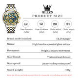 OLEVS Watches for Man 9947 Golden Blue