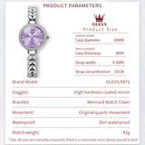 OLEVS 9971 Mermaid Full Diamond Quartz Women's Watch: Waterproof, Luminous, Fully Diamond-Set, Mermaid-Themed Design.