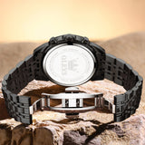 OLEVS 3676 Chronograph Watches for Men Business Dress Analog Quartz Gold Plated Stainless Steel Moon Phase Waterproof Luminous Date Luxury Mens Wrist Watches Reloj Para Hombre