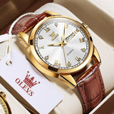 OLEVS Watches for Man 6896 Golden White