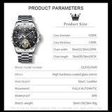 OLEVS 6689 Automatic Watches for Mens Starry Sky Skeleton Tourbillon Self Winding Mechanical Moon Phase Luminous Waterproof Luxury Dress Mens Wrist Watches Gifts Reloj Para Hombre Black/Blue/Green