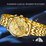 OLEVS 2897 Watches for Womens Business Luxury Casual Analog Quartz Diamond Stainless Steel Chronograph Waterproof Luminous ladies Watches Reloj Para Mujer Gold/White/Black/Blue