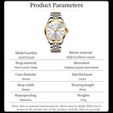 OLEVS 3620 Watches for Men Business Dress Analog Quartz Date Stainless Steel Easy Read Waterproof Luminous Luxury Casual Mens Wrist Watches Reloj Para Hombre Gold/Silver/Blue