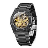 OLEVS 6669 Automatic Watches for Men Self Winding Mechanical Skeleton Luxury Dress Stainless Steel Waterproof Luminous Mens Wrist Watches Reloj Para Hombre