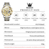 OLEVS Watches for Man 9947 Golden White