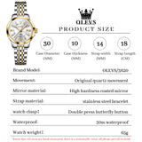 OLEVS Watches for Woman 3620 Golden White