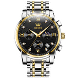 Two Tone Strap-Black Dial Gold Trim
