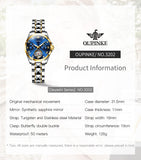 OLEVS 3202 Women Diamond Watches Automatic Mechanical Luxury Dress Ladies Rose Gold Sapphire Crystal Wrist Watch