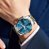 OLEVS Watches for Men 3673 Golden Blue
