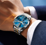 OLEVS Watches for Men 3673 Golden Blue