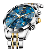OLEVS Watches for Men 3673 Golden Blue
