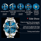 OLEVS Watches for Men 3673 Golden Blue