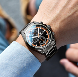 OLEVS Watches for Men TY713 All Black Orange