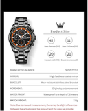 OLEVS Watches for Men TY713 All Black Orange
