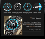OLEVS Watches for Men TY713 All Black Blue
