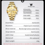 OLEVS Watches for Men 3678 Golden