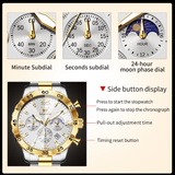 OLEVS Watches for Men 3678 Golden White