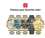OLEVS Watches for Men 3678 Golden White