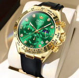 OLEVS Watches for Men 2875 Golden Green