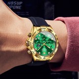 OLEVS Watches for Men 2875 Golden Green