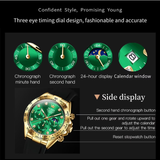 OLEVS Watches for Men 2875 Golden Green