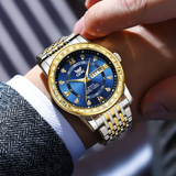 OPK Watches for Men 8174 Golden Blue
