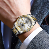 OPK Watches for Men 8174 Golden White