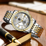 OPK Watches for Men 8174 Golden White