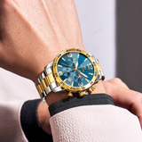 OLEVS Watches for Men 3678 Golden Blue