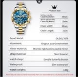OLEVS Watches for Men 3678 Golden Blue