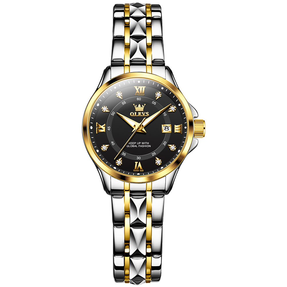 OLEVS 2906 Gold Watch for Women with Date Day Stainless Steel