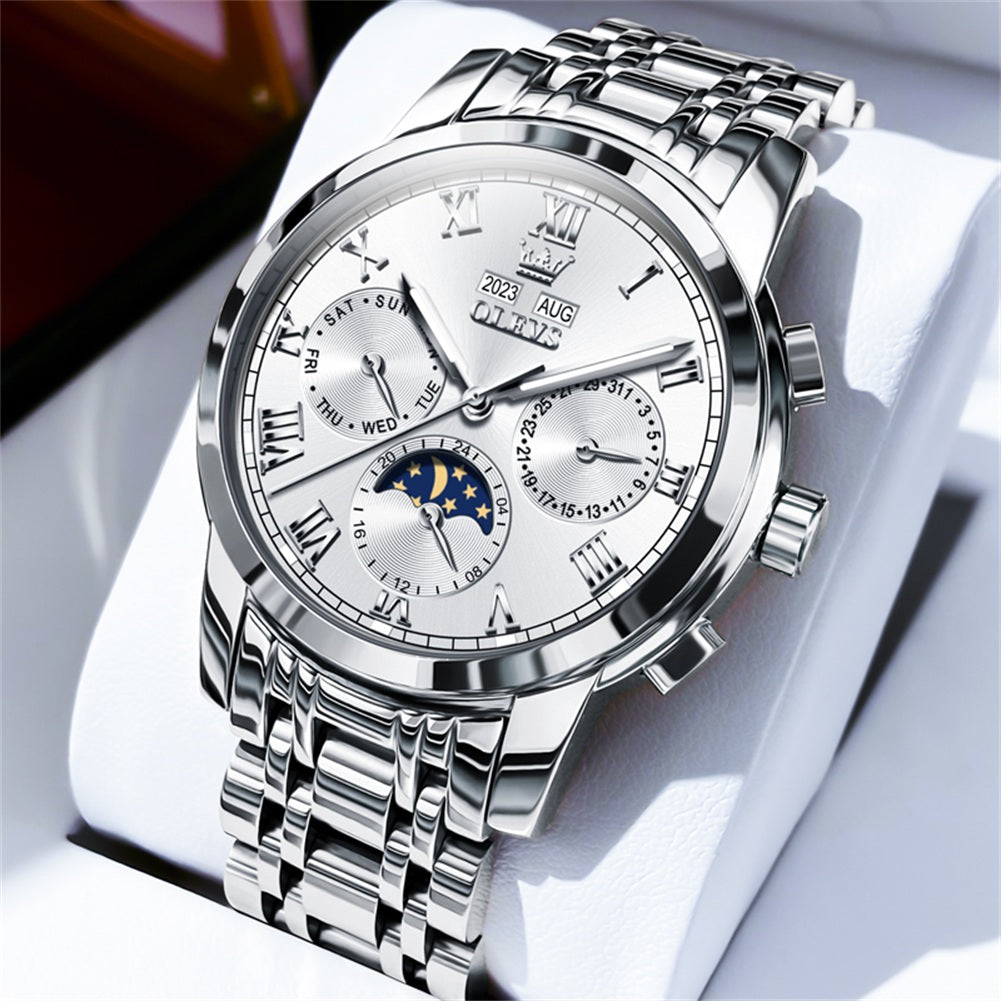 Silver Strap-White Dial Silver Trim