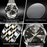 Two Tone Strap-Black Dial Silver Trim
