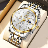 Two Tone Strap-White Dial Gold Trim