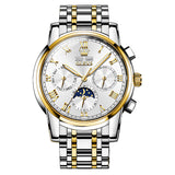Two Tone Strap-White Dial Gold Trim