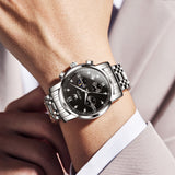 Silver Strap-Black Dial Silver Trim