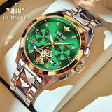 OUPINKE 3186Self Winding Black Watches for Men Luxury Business Dress Mens Watch Reloj Para Hombre