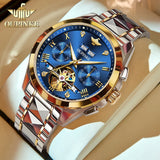 OUPINKE 3186Self Winding Black Watches for Men Luxury Business Dress Mens Watch Reloj Para Hombre
