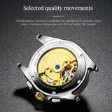 OLEVS 3186+3202 Couple Pair Watches Set Automatic Mechanical Self Winding Dress Matching Watch for His and Hers Valentines Day Gifts