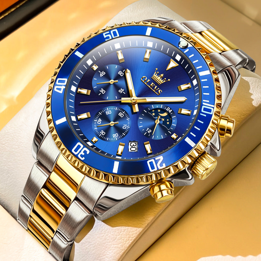 OLEVS Watches for Man 2870 Golden Blue